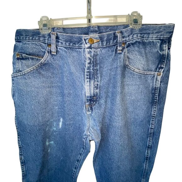 Wrangler light Blue Jeans Regular Fit size 38 x 30 pockets belt loop casual - Picture 4 of 13